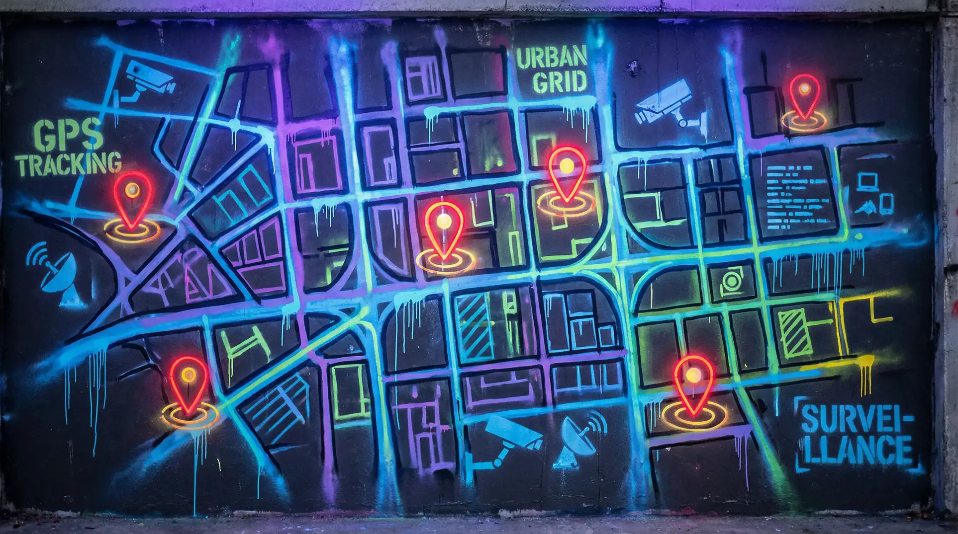 开心色播网站 狗仔追踪地图 - 城市涂鸦风格